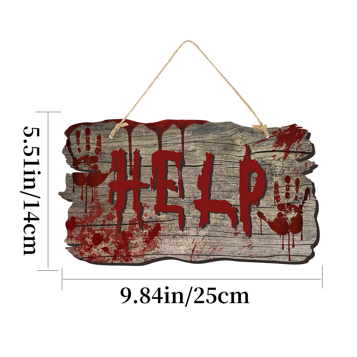 Wooden Halloween Haunted Doorplate