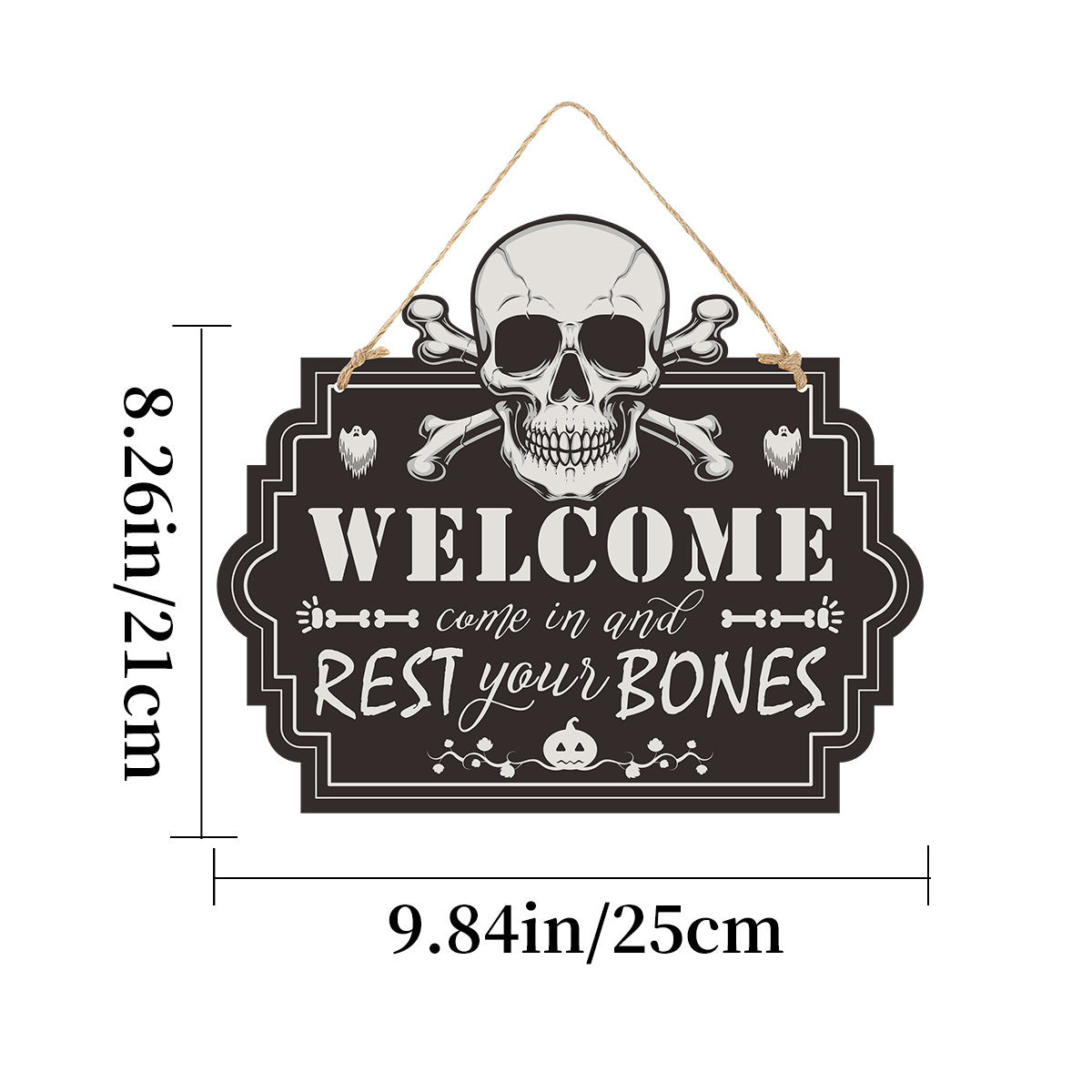 Wooden Halloween Haunted Doorplate