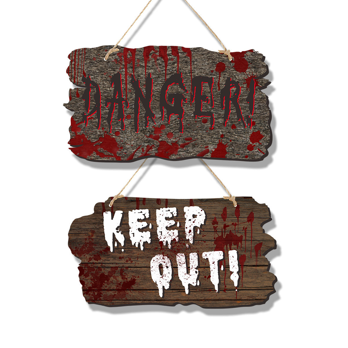 Wooden Halloween Haunted Doorplate