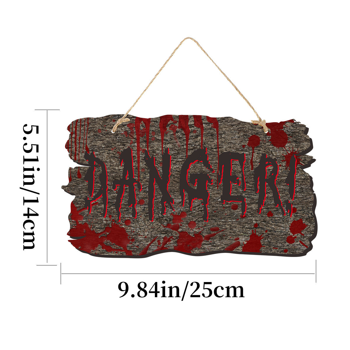 Wooden Halloween Haunted Doorplate