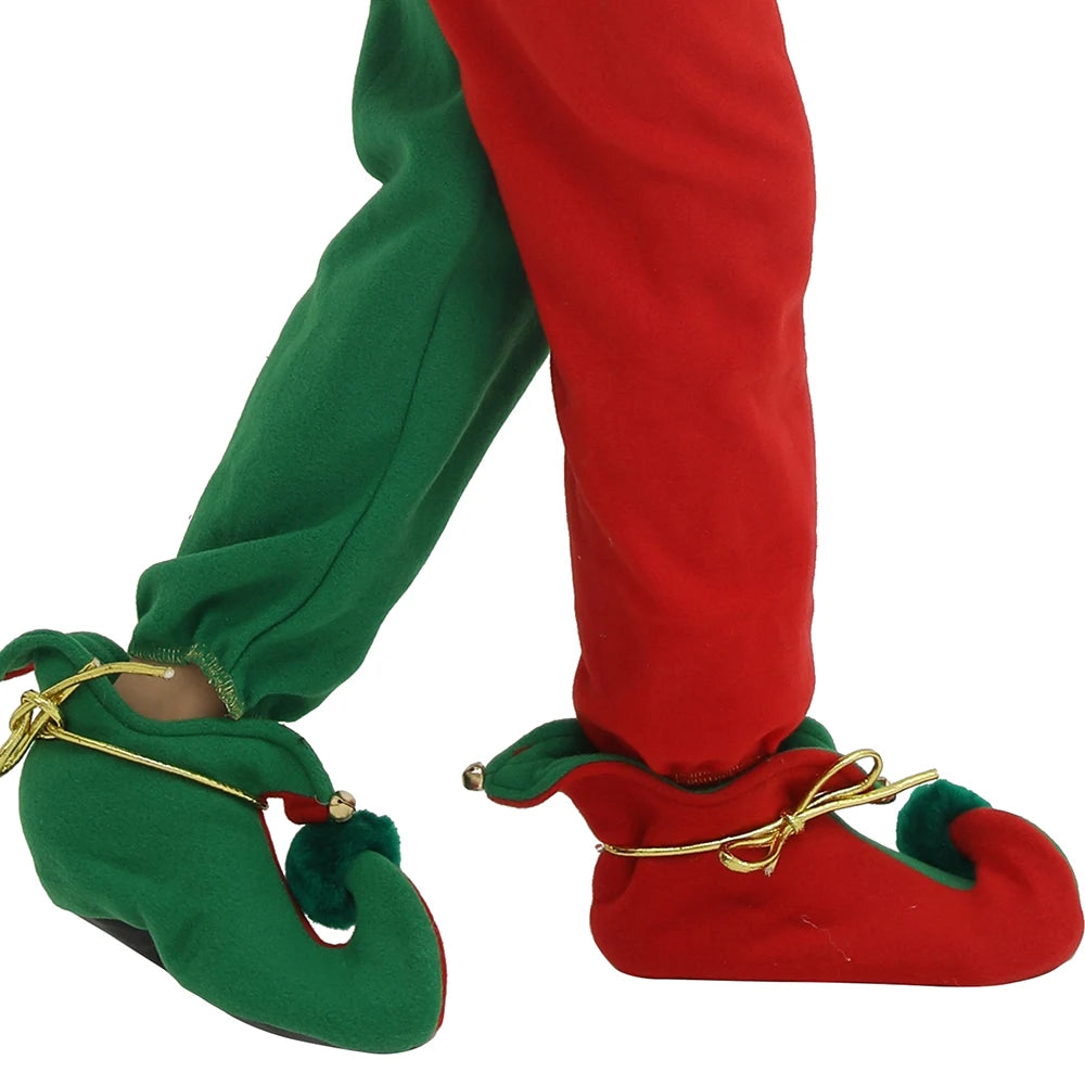 Eraspooky 2018 Christmas Elf Cosplay BoysChristmas Costumes for Boy Santa Claus Girl Carnival Party Fancy Dress Elf Hat Outfit