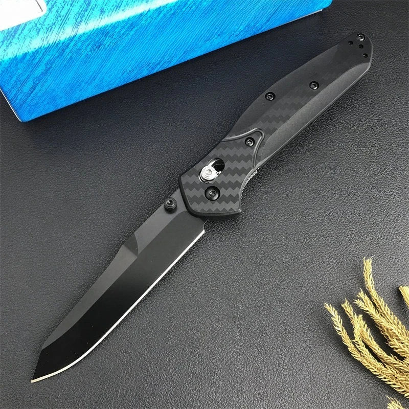 BM 940 Compact Folding Knife D2 Steel Blade Carbon Fiber Handle Outdoor Camping Hiking EDC Practical Cutting Knife Men's Gift