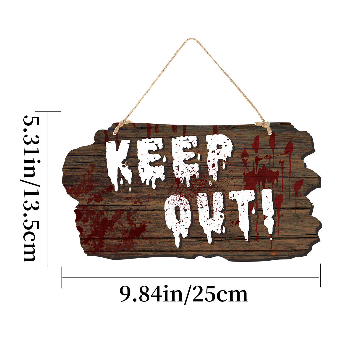 Wooden Halloween Haunted Doorplate