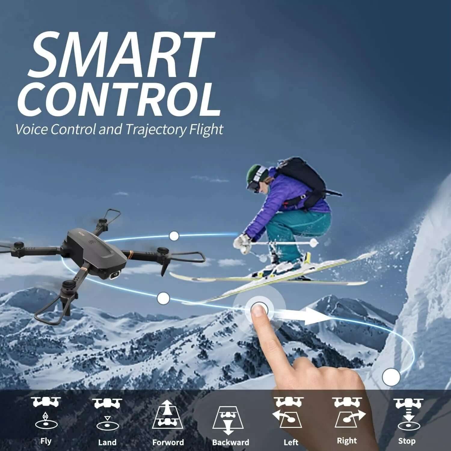 4DRC V4 Foldable 4K/1080P Camera Drone with 2 Batteries | Remote-Control Quadcopter