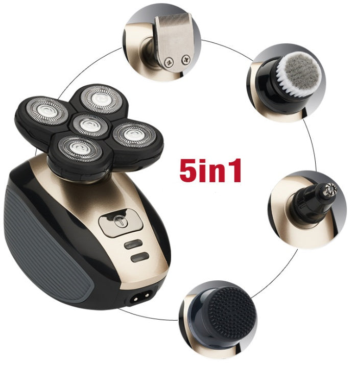 5-in-1 Electric Shaver for Men – Rechargeable Beard & Head Trimmer