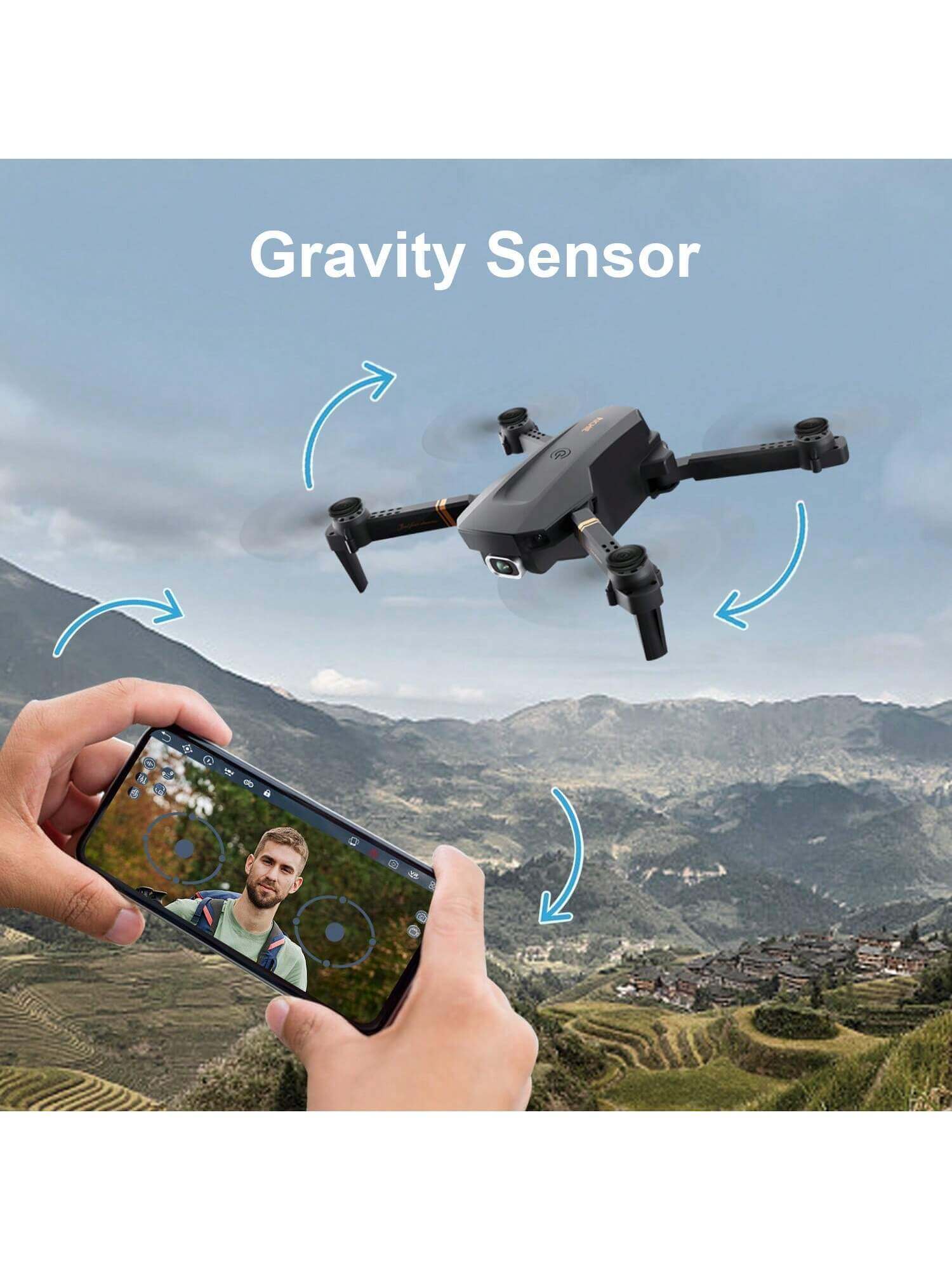 4DRC V4 Foldable 4K/1080P Camera Drone with 2 Batteries | Remote-Control Quadcopter