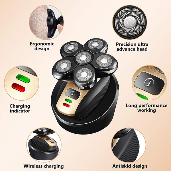 5-in-1 Electric Shaver for Men – Rechargeable Beard & Head Trimmer
