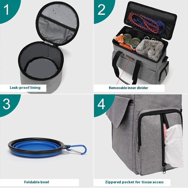 Pet Travel Backpack – Storage Bag with Mat