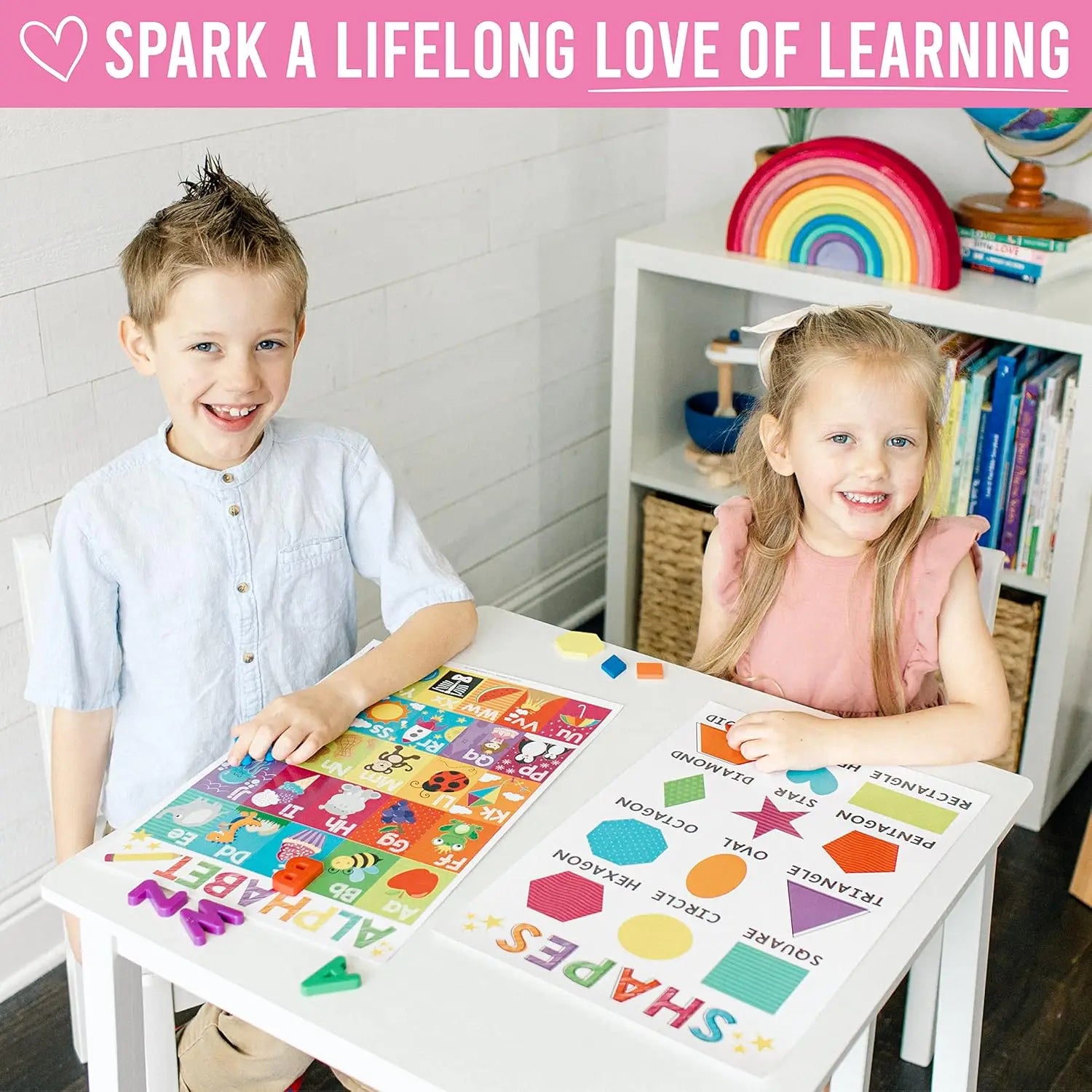 18 Educational Posters for Classroom Must Haves - Laminated Pre-K Posters for Toddler Homeschool Essentials, Toddler & Preschool Learning Activities, Kindergarten Classroom