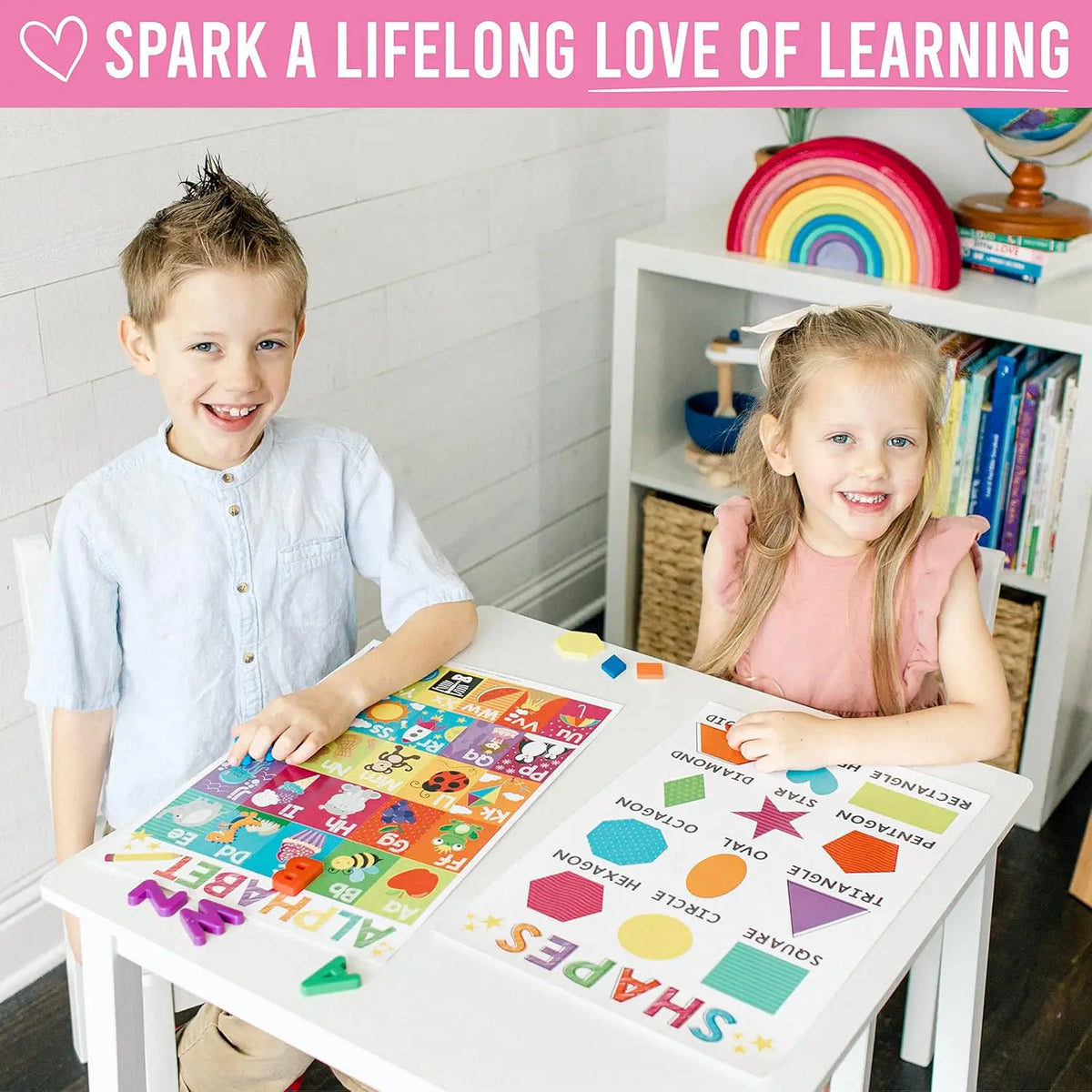 18 Educational Posters for Classroom Must Haves - Laminated Pre-K Posters for Toddler Homeschool Essentials, Toddler & Preschool Learning Activities, Kindergarten Classroom