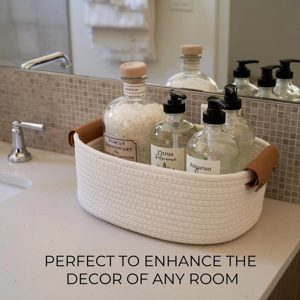 Beautiful Storage Basket Set Of 5 - Sturdy Rope Baskets for Shelves Are Perfect for Organizing Your Home - Quality Storage Bins Easily Fit with Bedroom Decor, Shelf Baskets