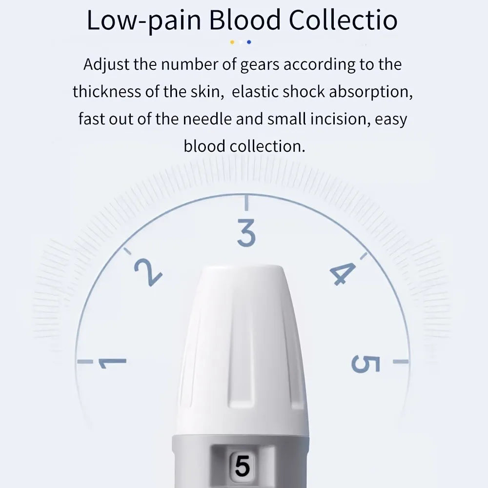 VGM04 Blood Glucose Monitor Kit Diabetes Testing Meter Accurate Glucometer with 50 Test Strips & 50 Lancets Fast Results No Coding Device Portable Home Use Medical Monitor Supplies for Diabetes Management Health