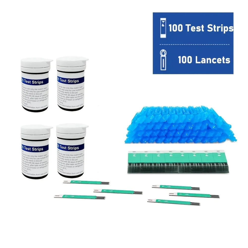 VGM04 Blood Glucose Monitor Kit Diabetes Testing Meter Accurate Glucometer with 50 Test Strips & 50 Lancets Fast Results No Coding Device Portable Home Use Medical Monitor Supplies for Diabetes Management Health