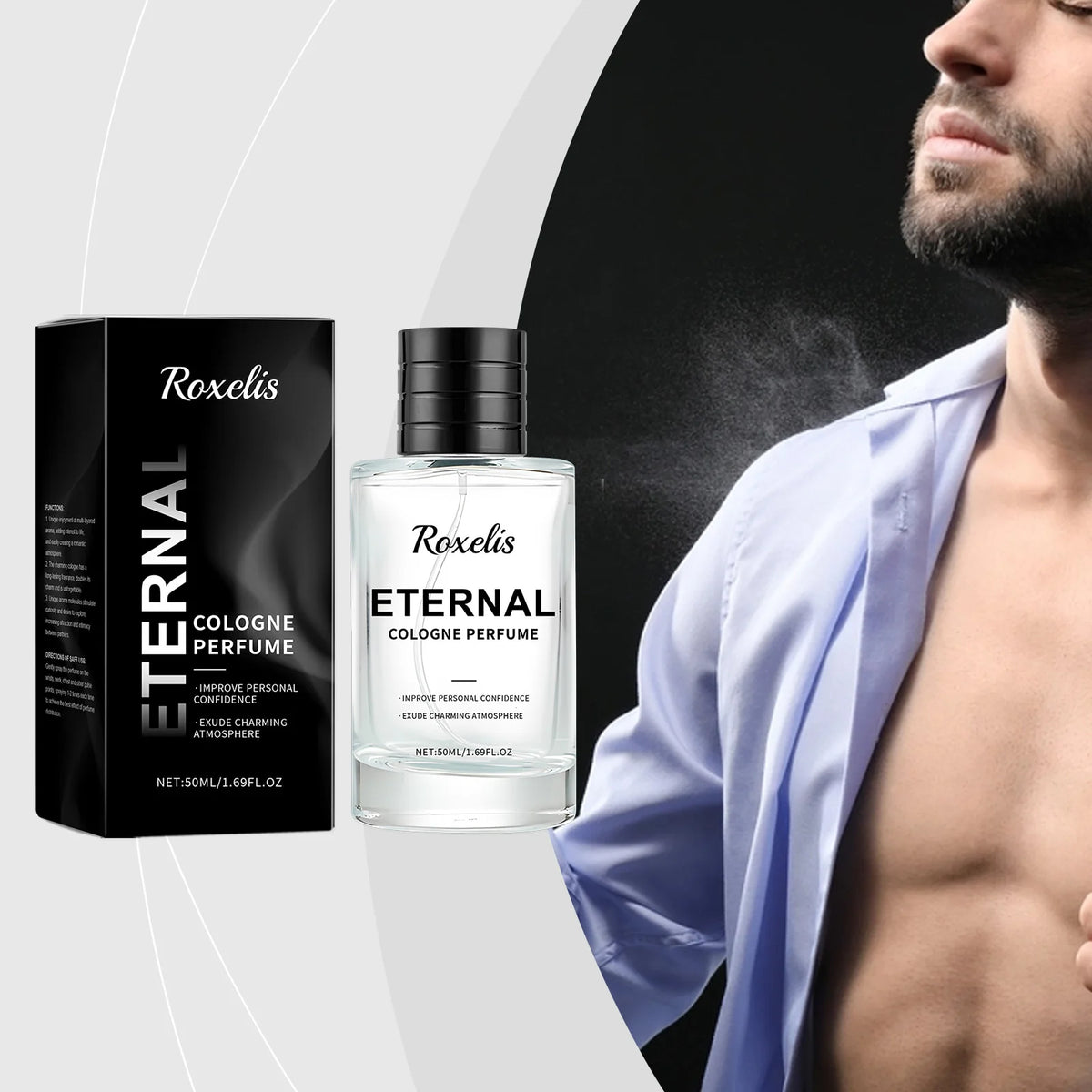 50ml Men Woody Cologne Perfume Long Lasting Masculine Scent Black Gift Box Overseas Warehouse 3-5 Days Fast Delivery
