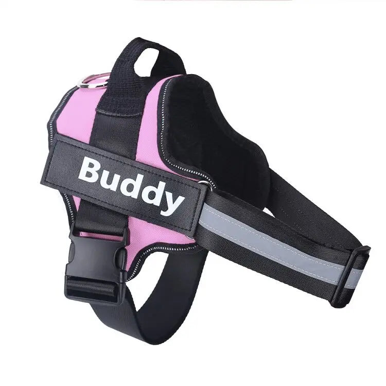 Dog Harness Reflective Breathable Adjustable Pet Harness For Dog Vest ID Custom Patch Outdoor Walking Dog Supplies