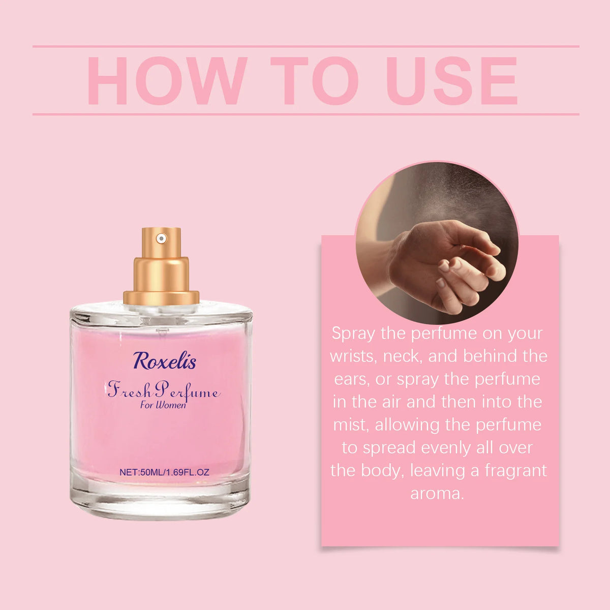 Women Fresh Soft Floral Perfume 50ml Long Lasting Gentle Romantic Fragrance Spray for Dating Wedding Daily Travel Gift