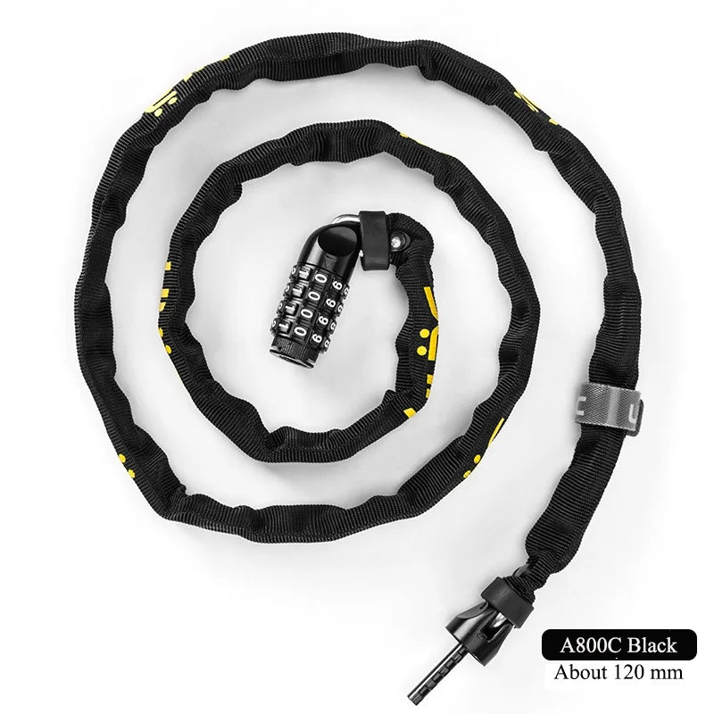 ULAC Cycling Bike Password Lock MTB Road Bike Chain Anti-theft Lock Ultra-light Portable Lock Bicycle Safety Stable Accessories