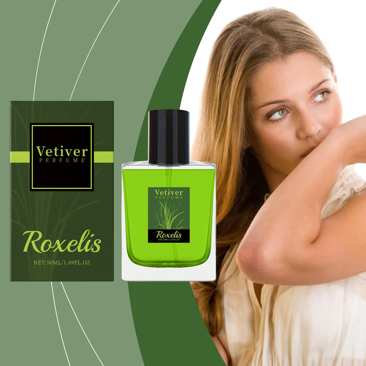 Unisex Fresh Vetiver Woody EDT 50ml Green Natural Male Female Perfume Overseas Warehouse