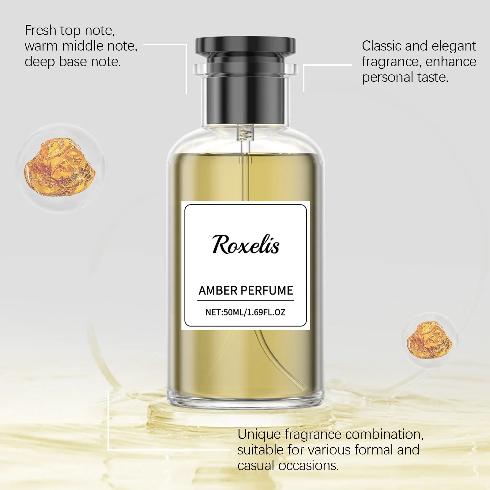 50ml Unisex Warm Amber Woody Perfume Long Lasting Mellow Scent Minimal White Gift Box Overseas 3-5 Days Fast Delivery