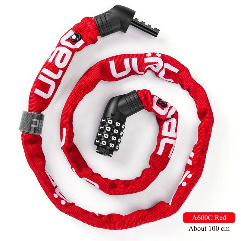 ULAC Cycling Bike Password Lock MTB Road Bike Chain Anti-theft Lock Ultra-light Portable Lock Bicycle Safety Stable Accessories