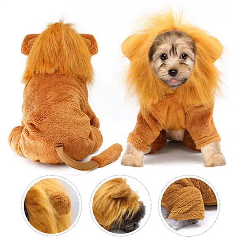 Pet Dog Clothes Cat Cartoon Lion Tiger Zebra Leopard Outfit Halloween Cosplay Hoodie Costume Autumn Winter Dog Party Clothing