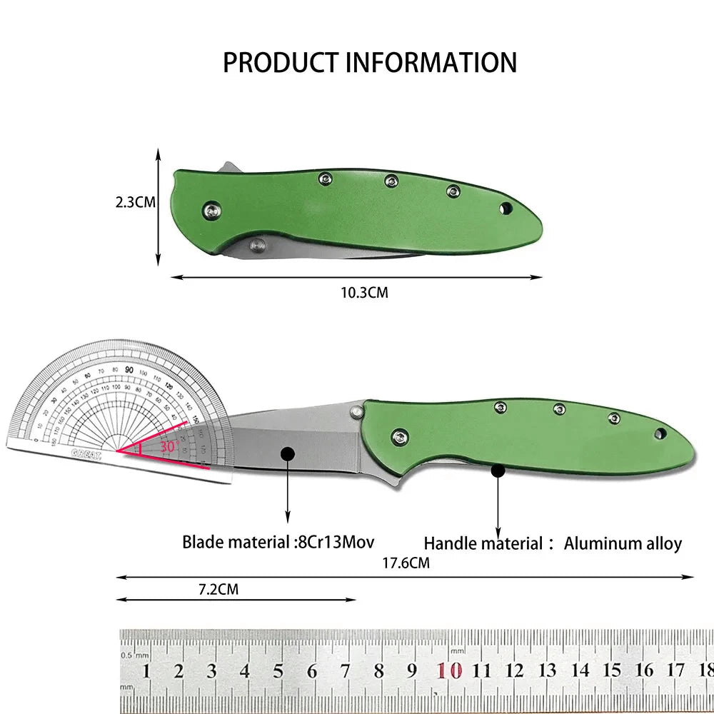 Ks1660 Ken Onion Leek Assisted Flipper Knife 3" Bead Blast Plain Blade Outdoor Camping Hunting Survival EDC Pocket Knife