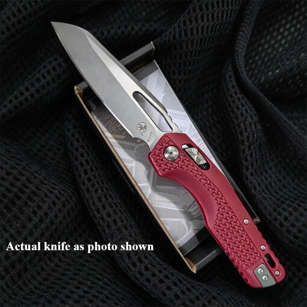 Microtech MSI™ RAM-LOK™ S/E Stonewash Tri-Grip – Polymer OD Green Outdoor Camping Lock Knife