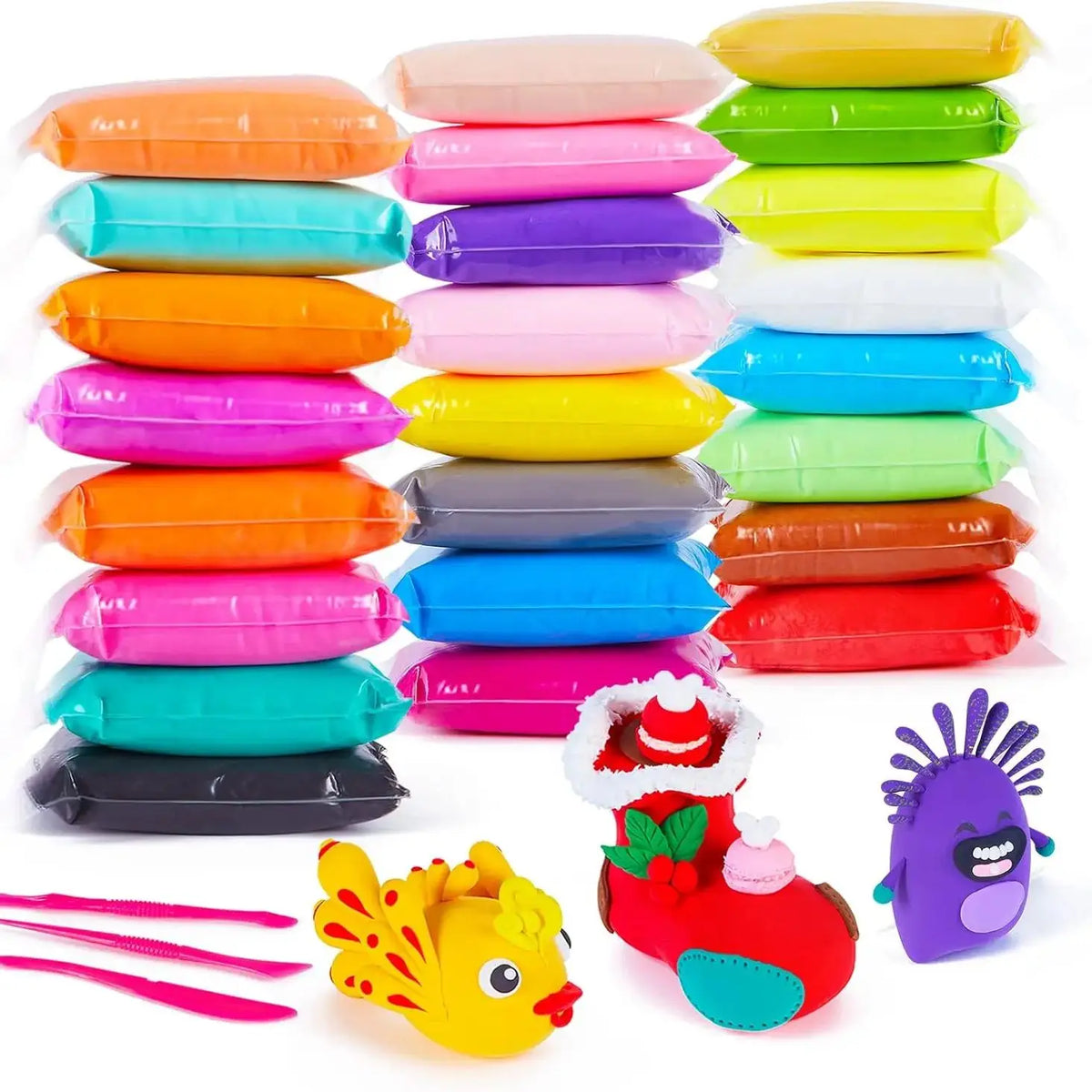 24 color Air Dry Clay  Handmade Modeling No-Bake No Mess Magic Foam Clay Crafts Soft Light Clay For Sculpture Making Gift
