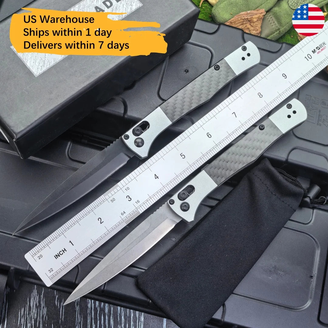 BM 4170 Custom Folding Knife, CPM-S90V Coated Blade, T6061 Aluminum & Carbon Fiber Handle, AXIS Lock Tactical Outdoor Pocket Knife, USA Stock Fast Delivery