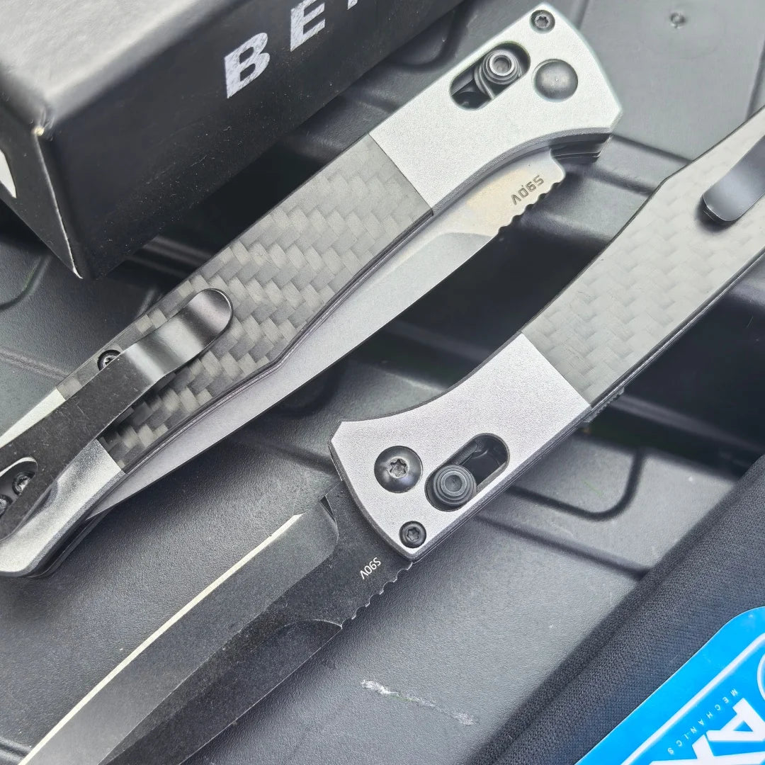 BM 4170 Custom Folding Knife, CPM-S90V Coated Blade, T6061 Aluminum & Carbon Fiber Handle, AXIS Lock Tactical Outdoor Pocket Knife, USA Stock Fast Delivery