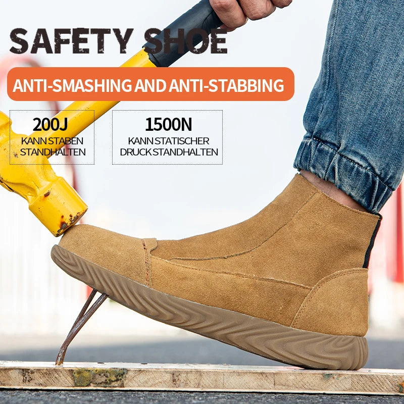 Puncture Resistant Industrial Safety Shoes for Men Heavy Duty Work Boots  Puncture Resistant Safety Shoes Steel Toe Work Shoes for Men