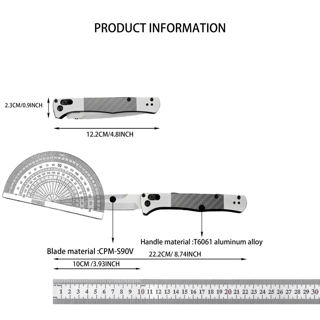 BM 4170 Custom Folding Knife, CPM-S90V Coated Blade, T6061 Aluminum & Carbon Fiber Handle, AXIS Lock Tactical Outdoor Pocket Knife, USA Stock Fast Delivery