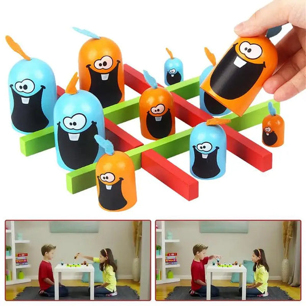 Tic Tac Board Toy Big Eat Small Board Game Fun Educational PVC Parent-child Interactive Game Cartoon Think Training Board Game