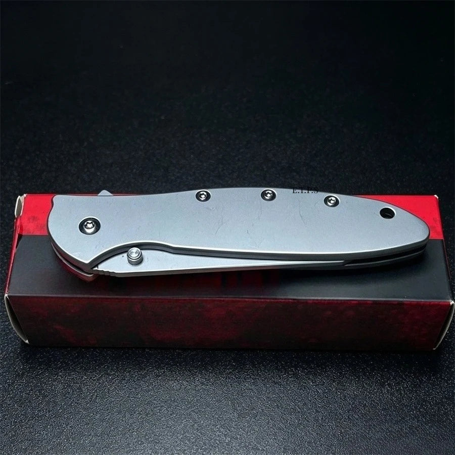 Ks1660 Ken Onion Leek Assisted Flipper Knife 3" Bead Blast Plain Blade Outdoor Camping Hunting Survival EDC Pocket Knife
