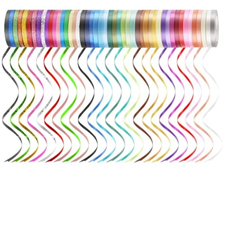 48 Rolls Curling Balloon String Roll Ribbons 48 Colors 5mm 11 Yards Gift Wrapping Ribbons for Art Crafts Bows Wedding Party Flo