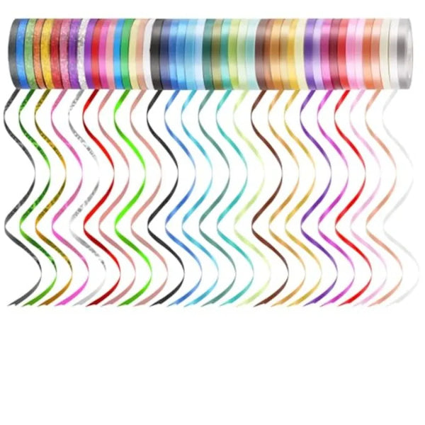 48 Rolls Curling Balloon String Roll Ribbons 48 Colors 5mm 11 Yards Gift Wrapping Ribbons for Art Crafts Bows Wedding Party Flo
