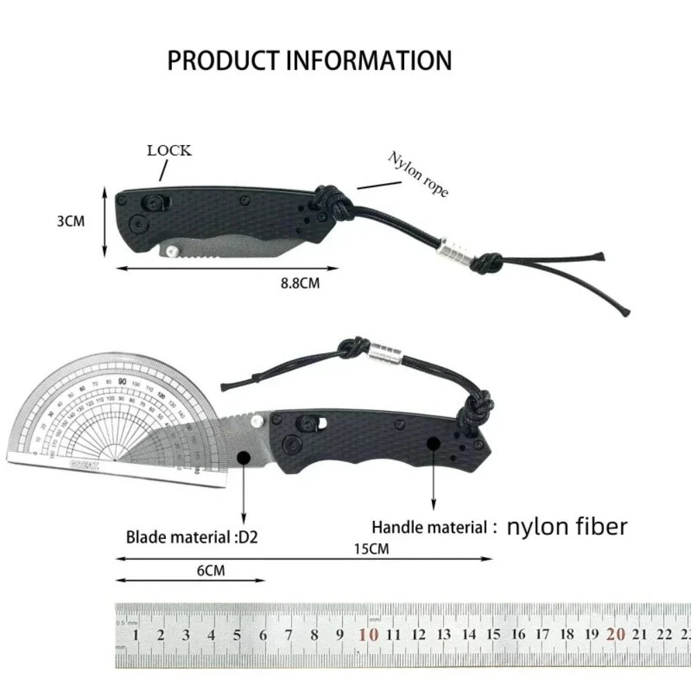 BM 290BK Full Immunity Folding Knife Wharncliffe Blade Outdoor Hunting Camping Fishing  EDC with Safety Lock Pocket Tools
