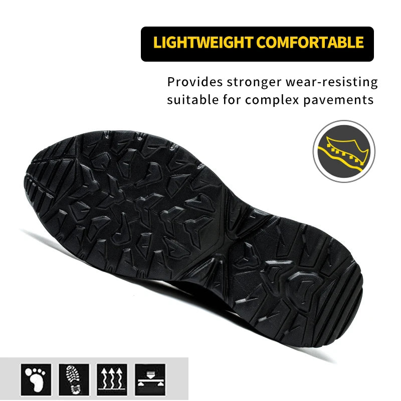 Steel Toe Safety Work Shoes for Men Women, Lightweight Breathable Non‑Slip Work Sneakers, Anti‑Smash Anti‑Puncture Protective Footwear, Wear‑Resistant Comfort Industrial Safety Boots for Warehouse Construction Factory