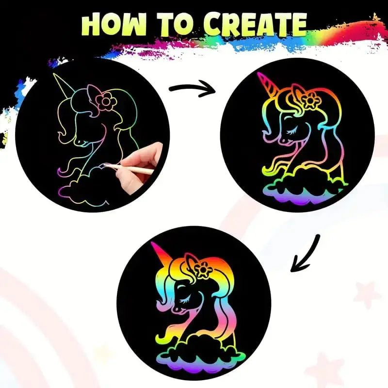 100 Pcs Rainbow Scratch Paper Art Notes - Crafts for Kids Ages 4-8, Classroom Prizes, 1st 2nd 3rd Grade School Activity Bulk, End of Year Student Gifts from Teacher, Birthday Gifts for Boys Girls, Christmas Gift