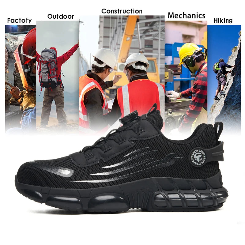 Men Women Safety Work Shoes Steel Toe Cap Anti‑Puncture Anti‑Slip Breathable Lightweight Industrial Labor Protection Work Shoes Steel Toe Safety Work Shoes Anti‑Puncture Anti‑Slip Lightweight Breathable Industrial Wor