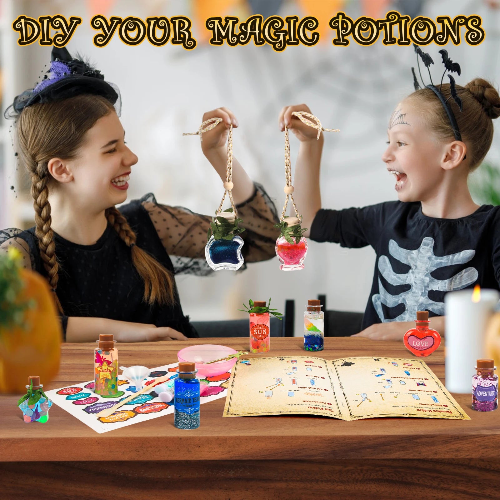 Fairy Magic Potions Kit Kids DIY Witch Glowing Spell Potion DIY Handmade Toys Science Experiments Kids Craft Kit Educational Toy