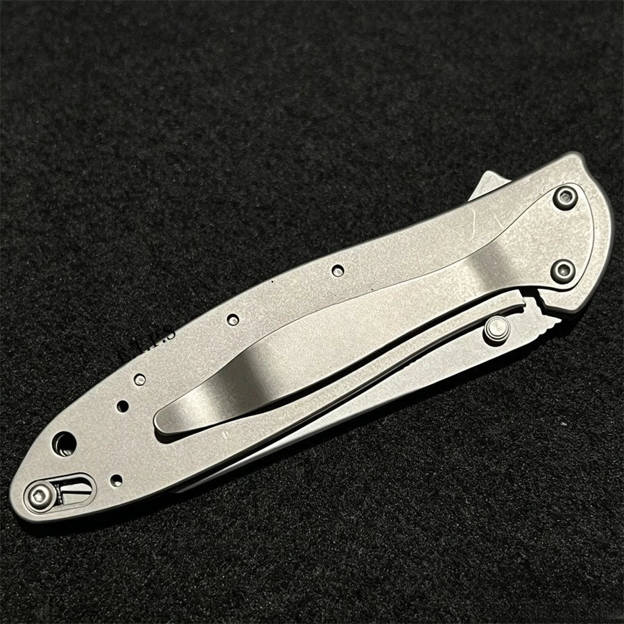 Ks1660 Ken Onion Leek Assisted Flipper Knife 3" Bead Blast Plain Blade Outdoor Camping Hunting Survival EDC Pocket Knife