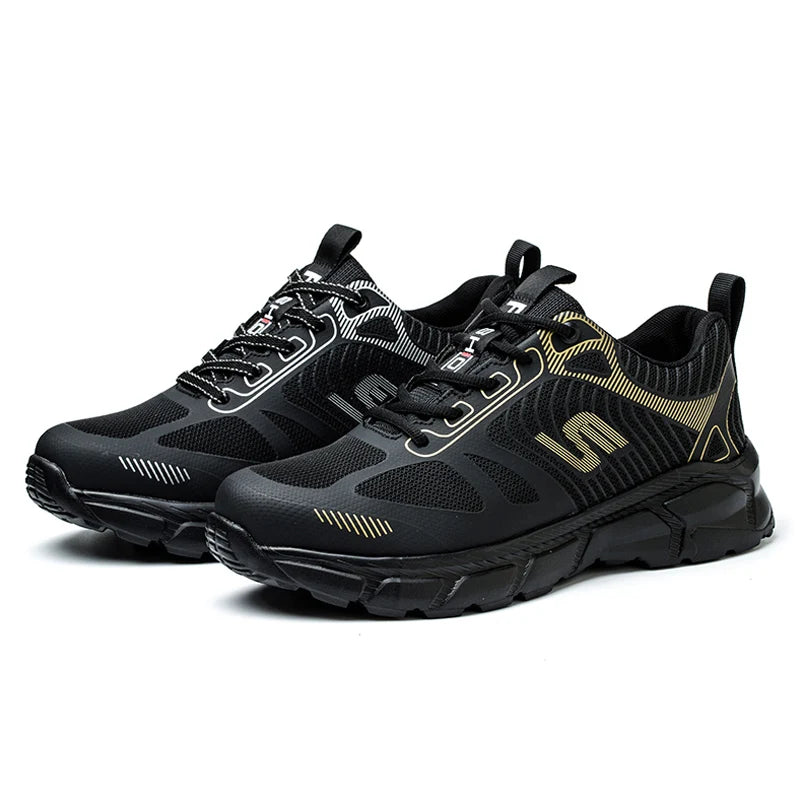 Steel Toe Safety Work Shoes for Men Women, Lightweight Breathable Non‑Slip Work Sneakers, Anti‑Smash Anti‑Puncture Protective Footwear, Wear‑Resistant Comfort Industrial Safety Boots for Warehouse Construction Factory