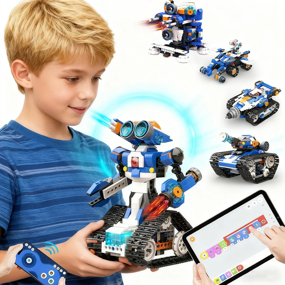 Apitor Robot J 6 in 1 STEM Kit for Kids Age 7+ STEM Educational Toys with App Control Programmable Robot Kit Classic Toys Gifts For Boys Girls Birthday Christmas Gift