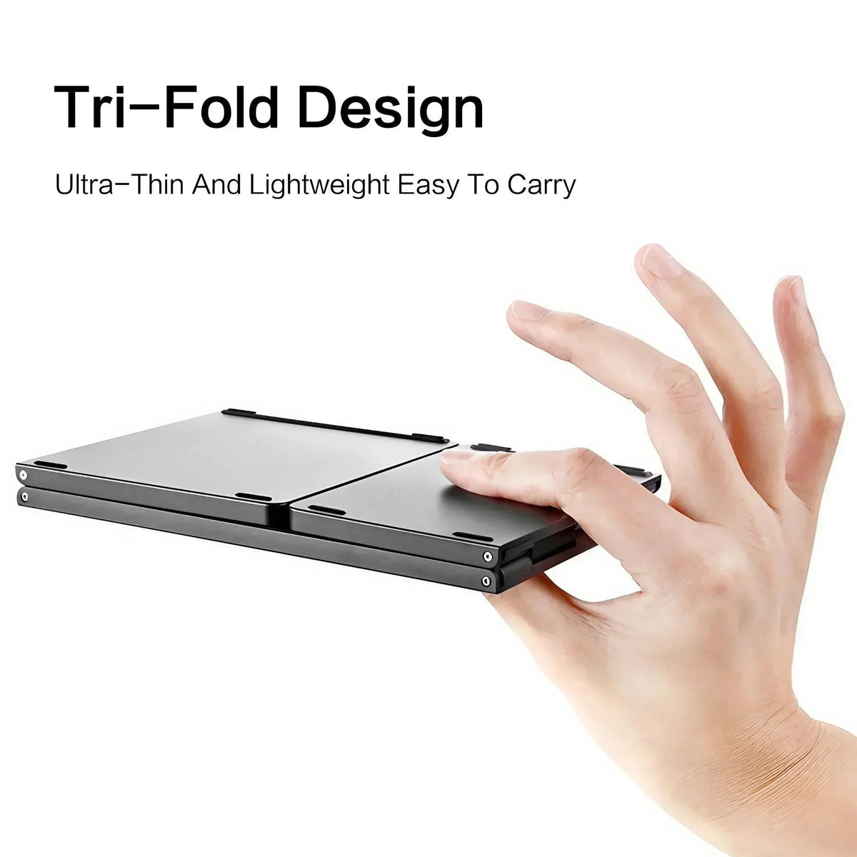 Foldable Bluetooth Keyboard Portable Mini Wireless Keyboard with Touchpad Compact Pocket Size Design for Android Windows PC iOS Tablet Smartphone Laptop Office Travel Home Typing and Mobile Work Rechargeable Lightweight Keybo