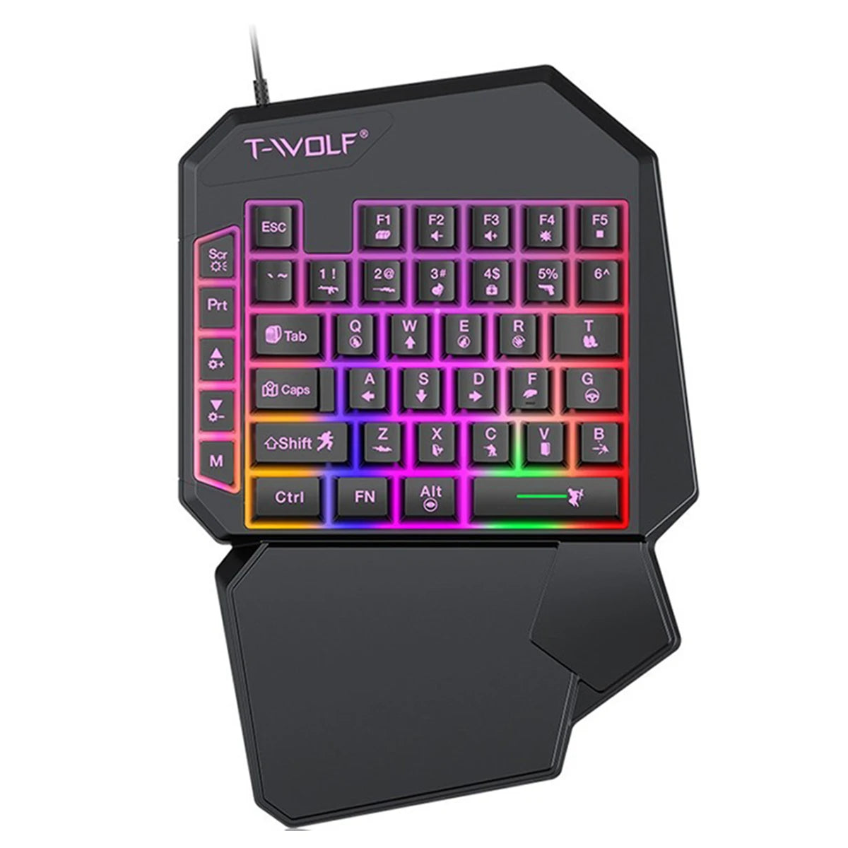 FocusOnPC TF900 2-in-1 Mobile Gaming Converter Combo, One Hand Keyboard & Mouse Kit for PUBG Mobile & Other Smartphone Mobile Games  RGB Wired Gaming Keyboard Mouse Combo