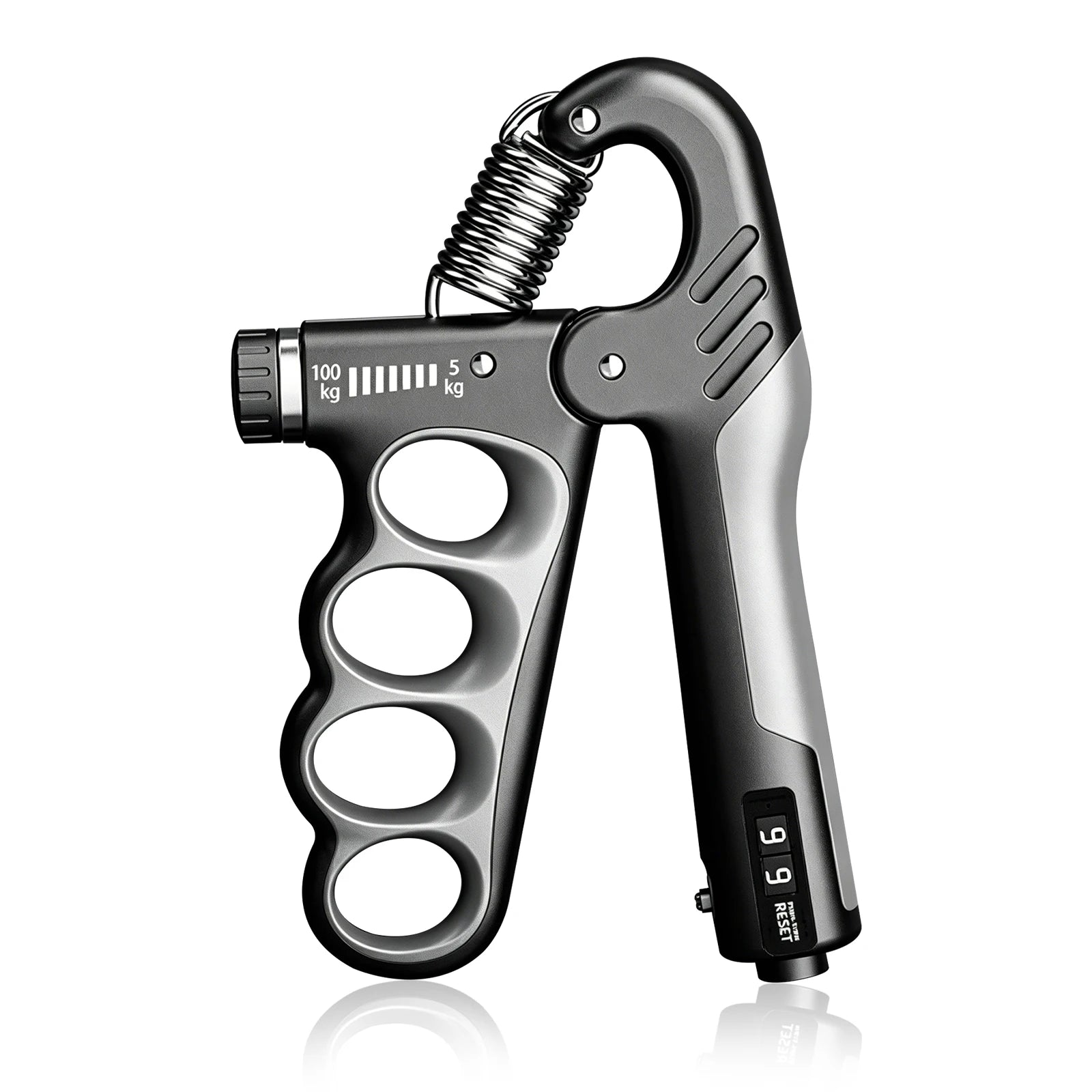 Adjustable Hand Grip Strengthener Trainer with Electronic Counter, Grip Strength Training Tool 5-100KG, Forearm Wrist Exerciser, Finger Exercise Equipment for Men Women Fitness, Bodybuilding, Climbing, Golf, Tennis, Rehabilit