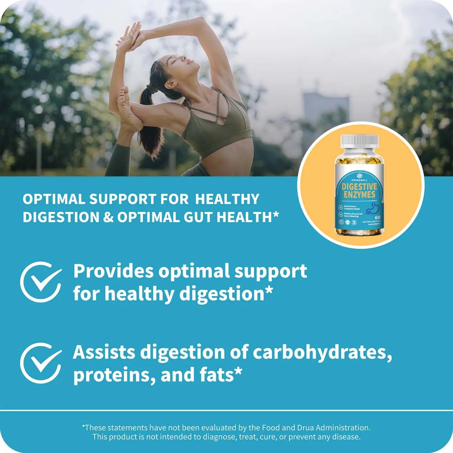 Digestive Enzymes Supplement - Digestion and Intestinal Health for Adults Men and Women, Promotes Nutrient Absorption