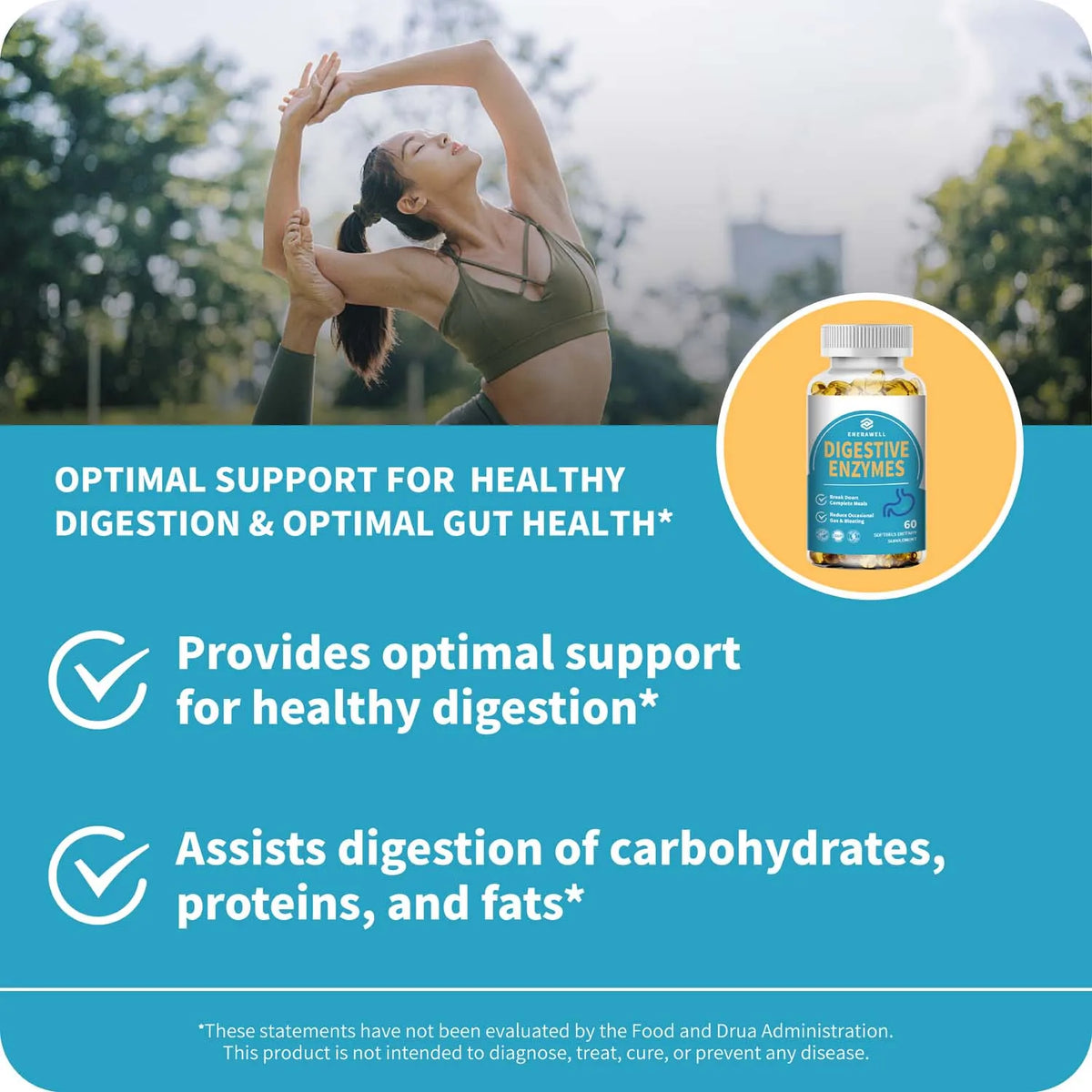 Digestive Enzymes Supplement - Digestion and Intestinal Health for Adults Men and Women, Promotes Nutrient Absorption