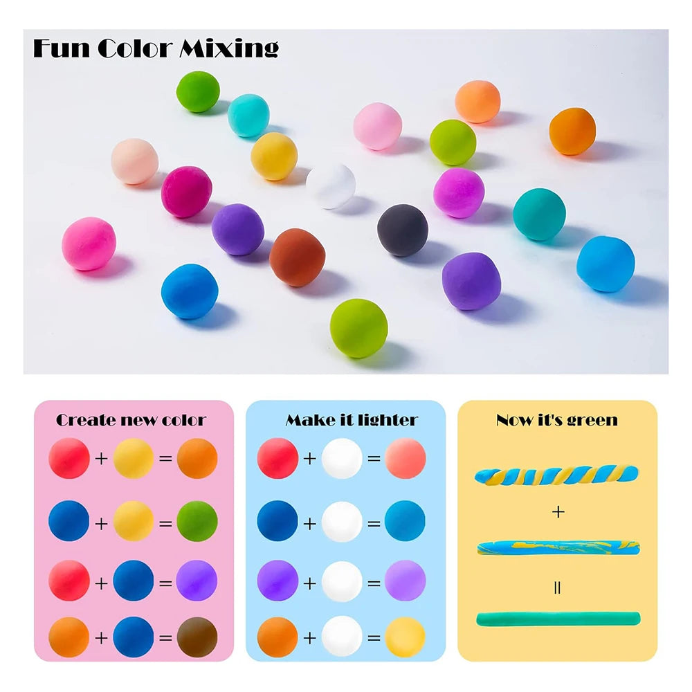 24 color Air Dry Clay  Handmade Modeling No-Bake No Mess Magic Foam Clay Crafts Soft Light Clay For Sculpture Making Gift